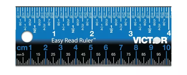 Victor Easy Read Ruler 12" Specific Millimeter Measurements Quick Conversions