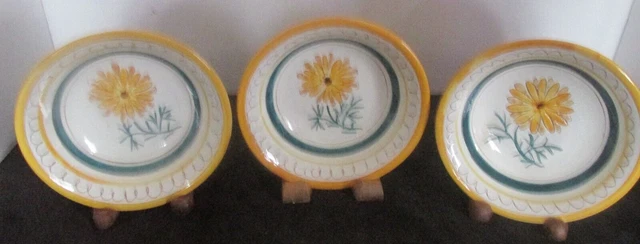 3 Pcs Stangl Pottery Terra Rose Garden Flower Fruit Dessert Bowls 5 5/8"W
