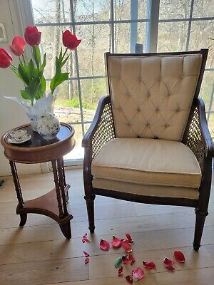 Louis XVI-style wingback Cane Chairs french Mid Century Lewittes