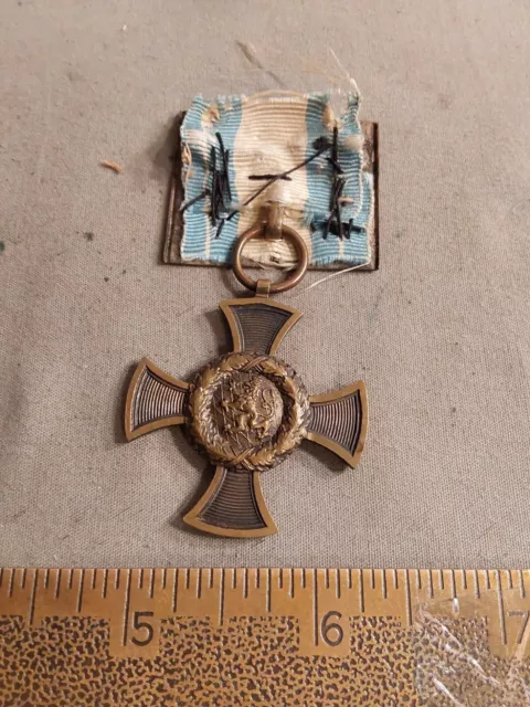 Pre WWI German Army Bavarian 1866 Campaign Cross, "Bruderkrieg" w Ribbon