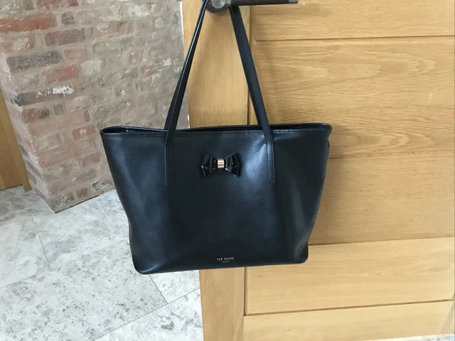 Ted baker black purse with rose gold bow clearance