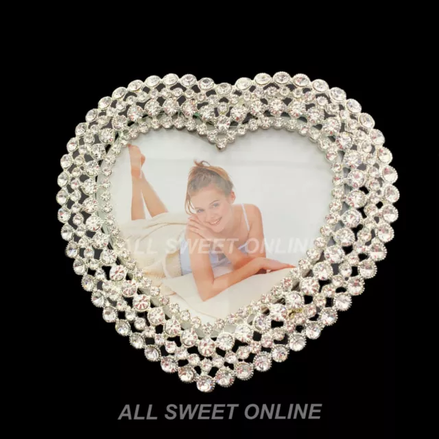 Small Heart Crystal Photo Frame Picture Anniversary Engagement Wedding Gift AU