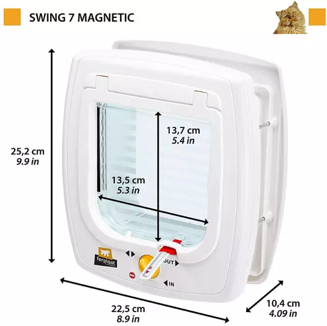 Ferplast Chatière Avec Système Magnétique Swing 7 Porte Basculante Pour Chats, I 2