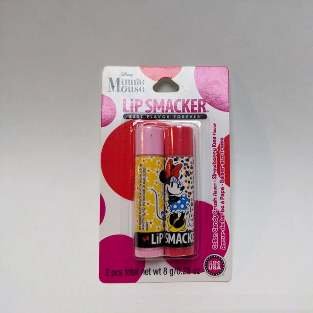Disney Minnie Mouse Lip Balm Smackers  Cotton Candy Crush Strawberry Kiss .28 OZ