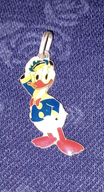 Ciondolo,Pendant Walt Disney PAPERINO - DONALD DUCK VINTAGE Argento e smalto  