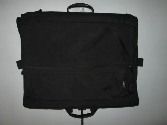 TUMI  Alpha Black Ballistic Nylon Leather  Bi-Fold Garment Bag + Crossbody Strap 4