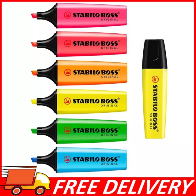 STABILO BOSS Original Highlighter Pens Highlighter Markers - Pack of 7 - Neon