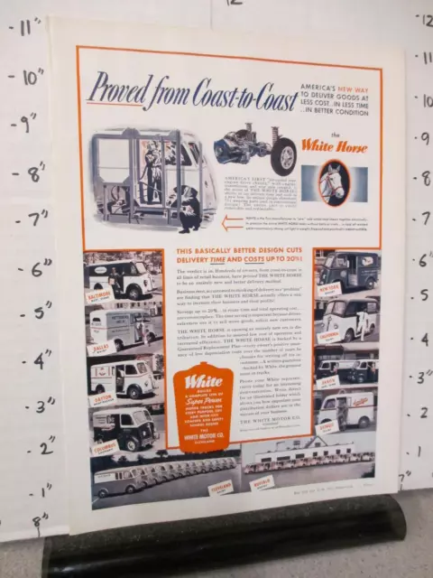 radio industry trade mag ad 1939 WHITE TRUCKS advertising dairy laundry bakery