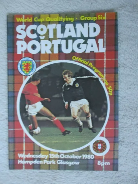 Scotland v Portugal World Cup Qualifying 15 Oct 1980 Football Programme