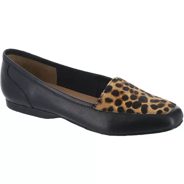 ARRAY WOMENS FREEDOM Black Leather Loafers Shoes 9.5 Medium (B,M) BHFO ...