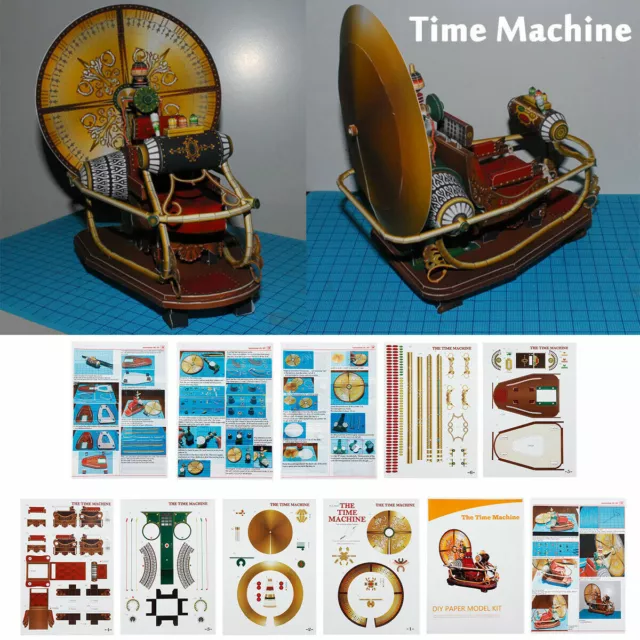 7.9" Time Machine Handcraft Paper DIY Model Kit Toy Children Kid Gift Hobby