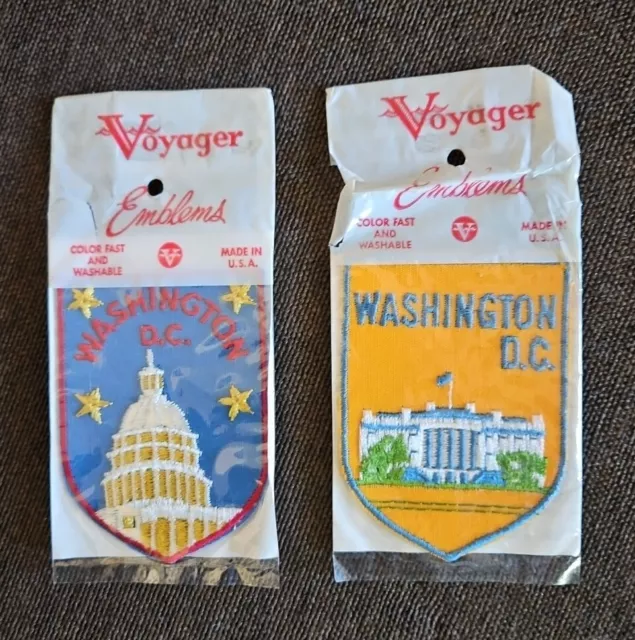 Vintage Lot Of 2 Voyager WASHINGTON DC Souvenir Sew On Patches New WHITE HOUSE