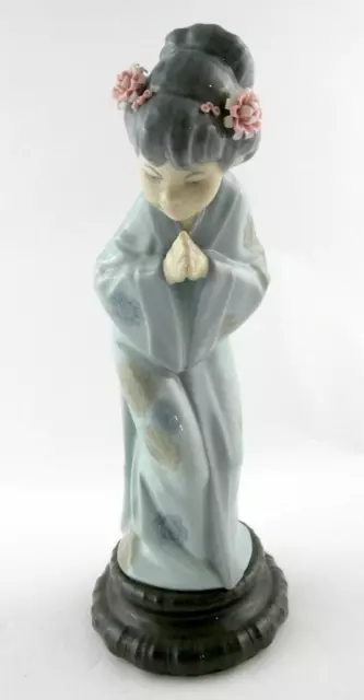 Lladro Geisha Filles Sayonara Figurine Sans Boîte Femme Avec Fleurs