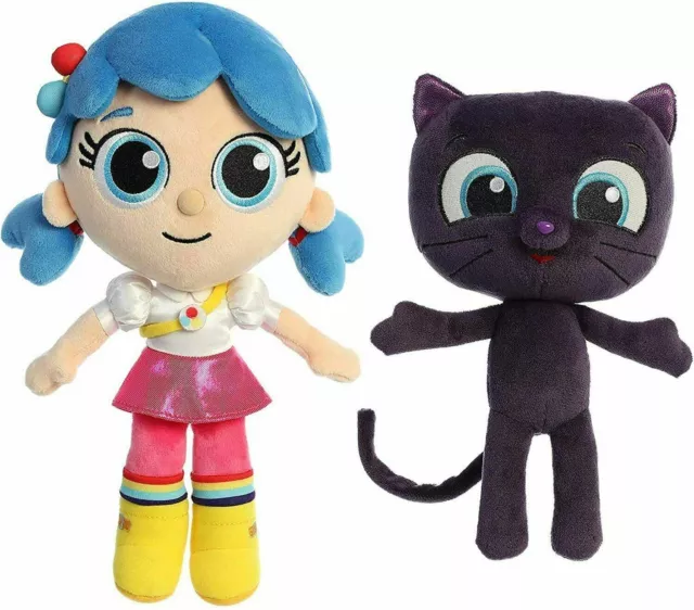 10" True and The Rainbow Kingdom Plush Doll Aurora Bartleby Cat Toy Gifts UK'