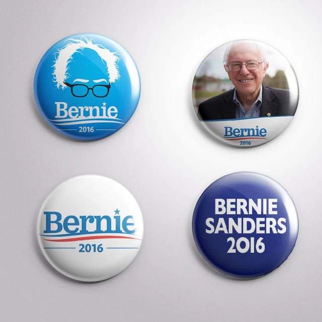 4 BERNIE SANDERS 2016 PRESIDENTIAL ELECTIONS - Pinbacks Badges Buttons 1" 25mm