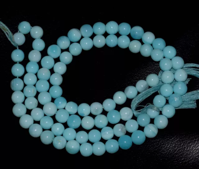 Blau Opal Edelstein 0.3m Lose Strand 6-7 MM Rund Glatt Perlen