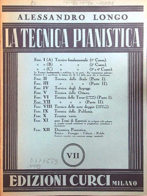 Curci LA TECNICA PIANISTICA Vii Longo Alessandro Curci 1957 \ Spillato EUR 9 ...