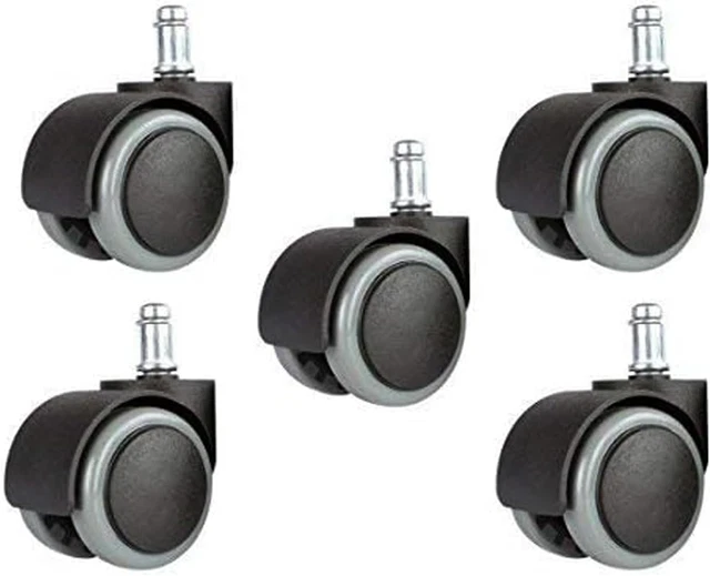 Roues De Remplacement Pour Chaise De Bureau IKEA - Tige 10mm - Lot De 5 - Noir PU - Marque PChero