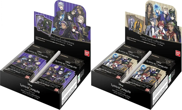DISNEY TWISTED WONDERLAND Metal Card Collection 1 & 2 Set Pack Ver Box
