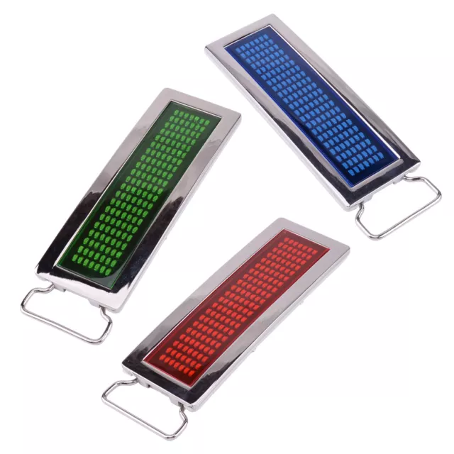 Programmable LED Light Text Screen Display Scrolling LED Belt Buckle Chrome New