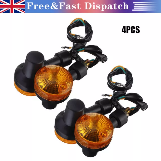 4Pcs Motorcycle Turn Signal Light Indicator Light Running Light Amber Lamp Round