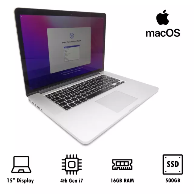 Apple MacBook Pro 11,5 A1398 2015 15" Core i7-4870HQ 16 GB 500 GB unità di memoria a stato solido Radeon R9