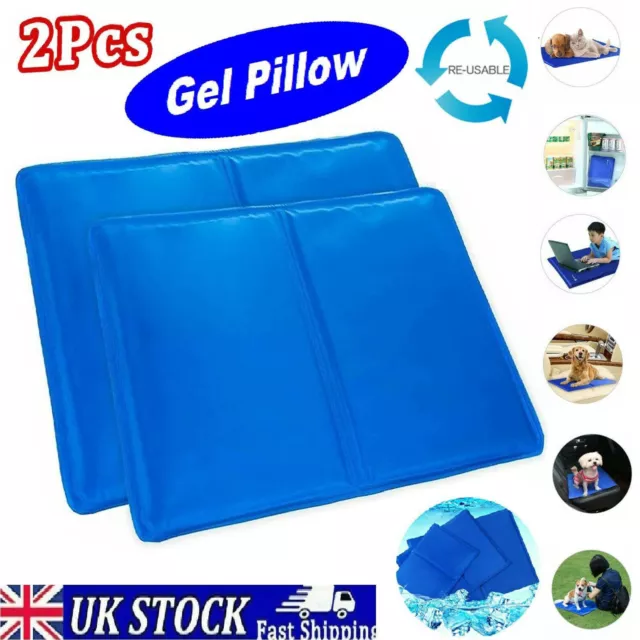COOLING GEL PILLOW Mat Cool Pad Bed Pet Yoga Cushion Sofa Sleeping ...