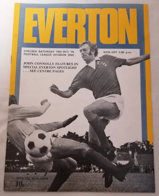 FOOTBALL PROGRAMME - Everton Vs Chelsea Saturday 19th October 1974 Div. 1