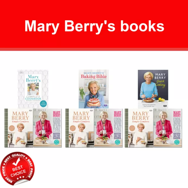 Mary Berry books Simple Comforts, Complete Cookbook, Baking Bible, Quick Cooking