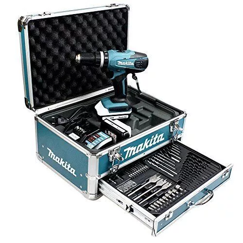 Makita hp457dwe10 combi drill sales accessories with carry case