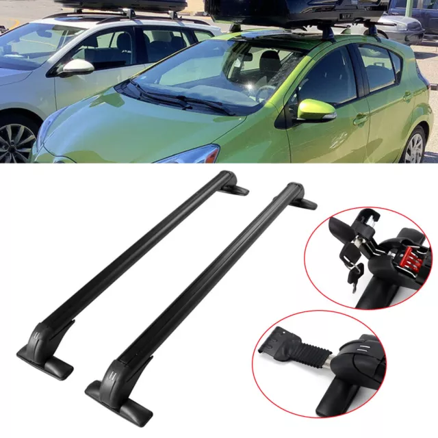 Lockable Aluminium Car Roof Rack Bars Rail Anti Theft Luggage Carrier 105cm UK*