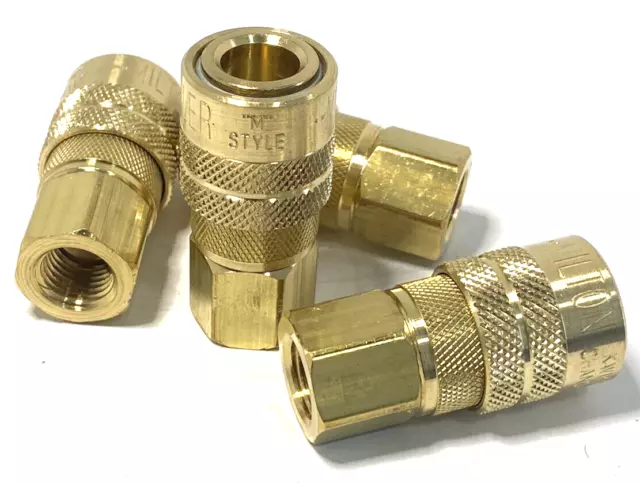 *LOT OF 4* MILTON 1/4" FNPT Female M-Style KWIK-CHANGE Coupler Brass 300 PSI