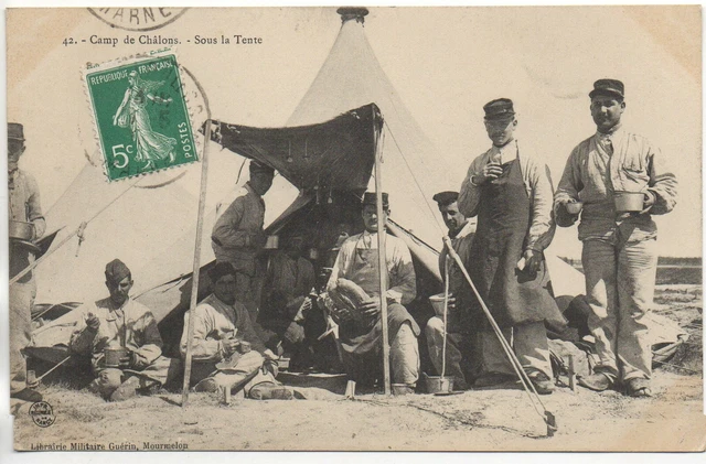 CHALONS SUR MARNE - Marne - CPA 51 - Vie MILITAIRE - le camp - sous la tente