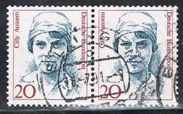 Frauen 1 DM Währung, waag Paar Mi.Nr. 1365 20Pf. gestempelt