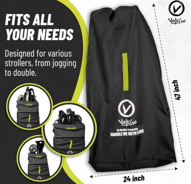 V VOLKGO Stroller Bag for Airplane, Large Stroller Bag for Airplane Travel
