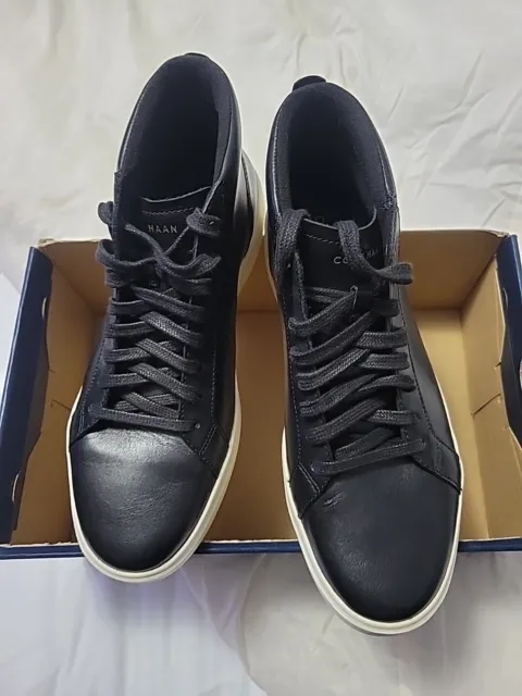 Cole Haan Grand Crosscourt Black Leather Lace Up Mid Cut Sneakers Men’s Size 9M