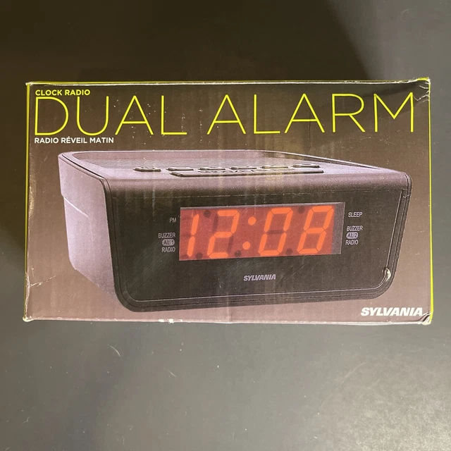 SYLVANIA DUAL ALARM Clock Radio 1.8" Jumbo Digits SCR1388B 9.00 PicClick
