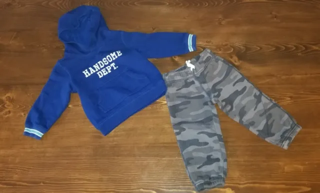 Carters Baby Boy 18 Months Toddler 2 Piece Set Outfit Hoodie Sweatsuit