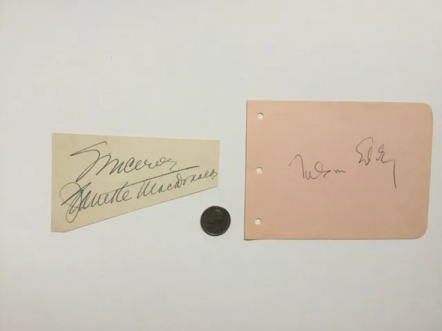 Vintage Nelson Eddy (1901-1967) & Jeanette MacDonald (1903-1965) signatures.