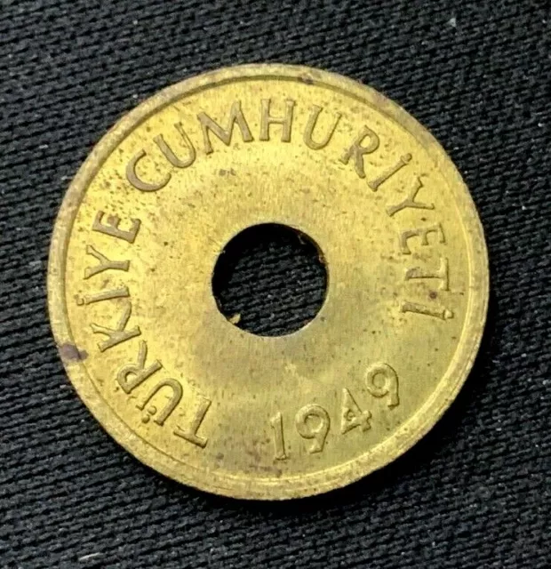 1949 Turkey One Kurus Coin UNC     High Grade World Coin     #B381