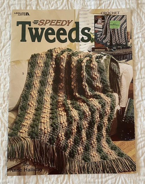 Patrón de ganchillo Leisure Arts 2001 rápido tweeds 3280 afganos