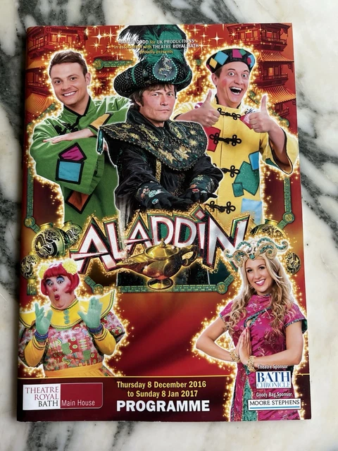 Pantomime Programme THEATRE PROGRAMME STAGE show Pantomime ‘Aladdin’ Bill Ward Loula Geater ...