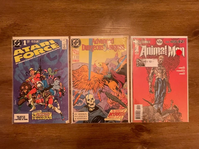 3 DC Comics Animal Man # 1 + Advan Dungeons & Dragons # 7 + Atari Force # 1 J951