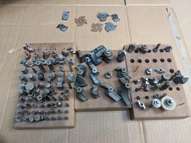110 Router bit lot, many high end bits 16X 1/2 , 11X 3/8 , 68X 1/4  Many others