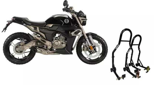 Coppia di 2 cavalletti moto alzamoto per alzare gomme sollevare la Zontes ZT 125