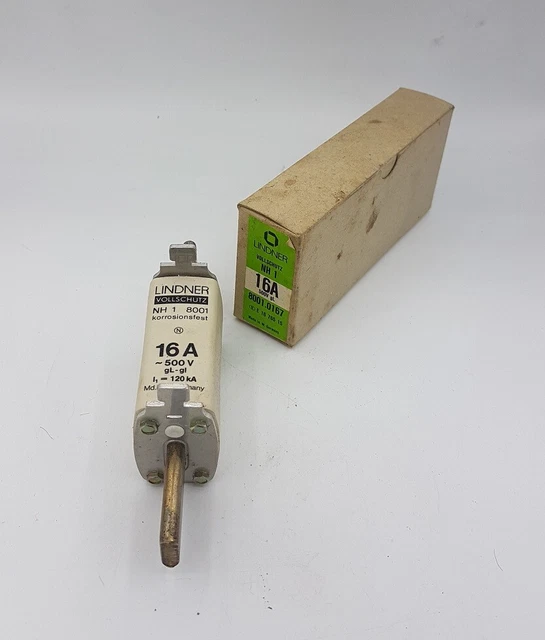 Lindner Vollschutz Sicherung NH1 Sicherungseinsatz 16A 500V gL 8001.0167