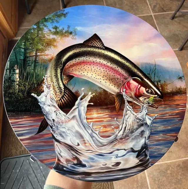 North American Freshwater Fish Rainbow Trout Varieties metal tin sign wall  art