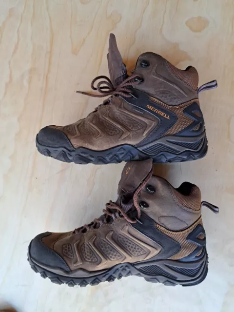 MERRELL BITTER ROOT Mid Waterproof Hiking Boots Mens Size US 8.5 UK 8 ...
