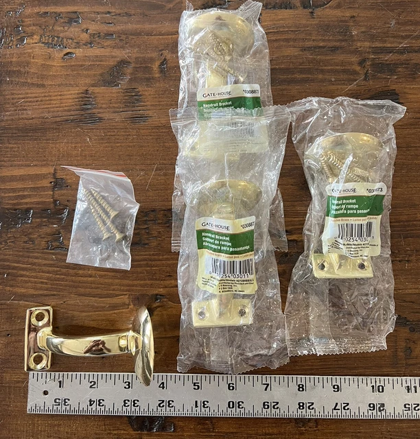 4 soportes de pasamanos para decoración de puerta de enlace latón pulido 0308873 nuevos