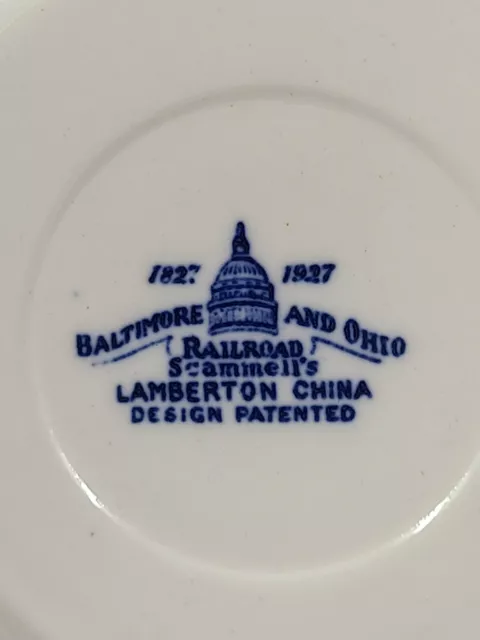 1927 Baltimore & Ohio B&O Centennial Demitasse Saucer Scammell's Lamberton 3